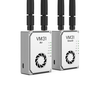 वीएम31 वीडियो&amp;डाटा&amp;आरसी लिंक में दो आवृत्तियाँ वैकल्पिक हैं ((800MHz、1.4GHz) के साथ 15 किमी ग्रेड (हवा से जमीन तक) ट्रांसमिशन रेंज।